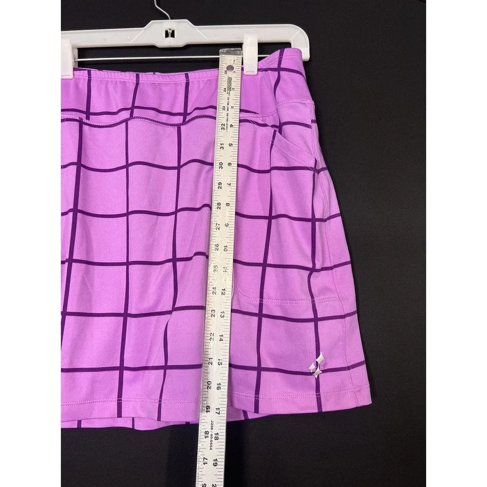 Jofit‎ Golf Skort Womens Large Purple Window Pane Stretch Inner Shorts Pockets